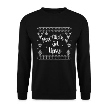 most likely to get tipsy - Unisex Pullover - Schwarz - Vorne - Alina (178cm) & Michal (187cm)