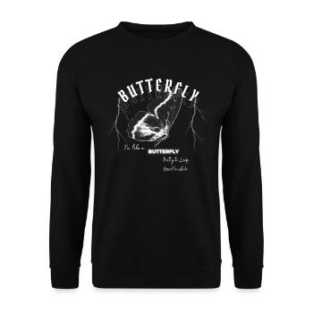 Pretty Like Butterfly - Unisex Pullover - Schwarz - Vorne - Alina (178cm) & Michal (187cm)