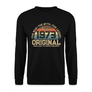 1973 Vintage né homme mythe légende - Sweat-shirt Unisexe - noir - Devant - Alina (178cm) & Michal (187cm)