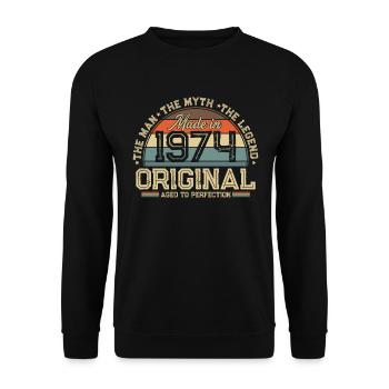 1974 Vintage né homme mythe légende - Sweat-shirt Unisexe - noir - Devant - Alina (178cm) & Michal (187cm)