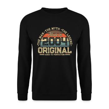 2004 Vintage Born Man Mythe Légende - Sweat-shirt Unisexe - noir - Devant - Alina (178cm) & Michal (187cm)