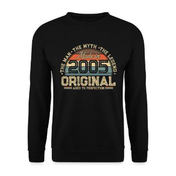 2005 Vintage Né Homme Mythe Légende - Sweat-shirt Unisexe - noir - Devant - Alina (178cm) & Michal (187cm)