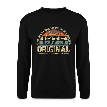 1975 Vintage né homme mythe légende - Sweat-shirt Unisexe - noir - Devant - Alina (178cm) & Michal (187cm)
