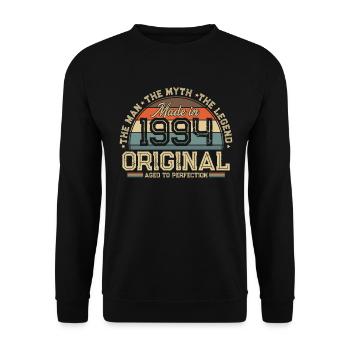 1994 Vintage né homme mythe légende - Sweat-shirt Unisexe - noir - Devant - Alina (178cm) & Michal (187cm)
