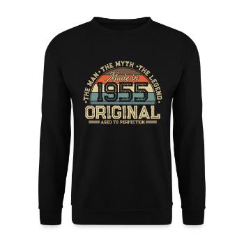 1955 Vintage né homme mythe légende - Sweat-shirt Unisexe - noir - Devant - Alina (178cm) & Michal (187cm)