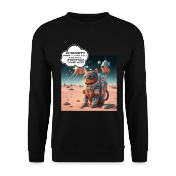 Curiosity kill cat - Unisex Pullover - Schwarz - Vorne - Alina (178cm) & Michal (187cm)