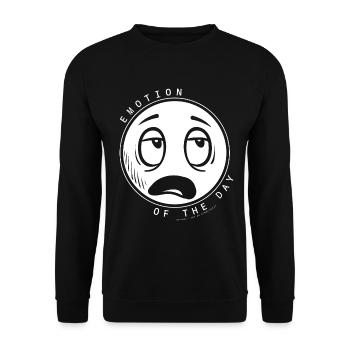 Emotion erschöpft by "ART8NS" Art ON Streetwear - Unisex Pullover - Schwarz - Vorne - Alina (178cm) & Michal (187cm)