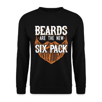 Beards Are The New Six Pack Funny Beard Lover Men - Unisex Sweatshirt - black - Front - Alina (178cm) & Michal (187cm)