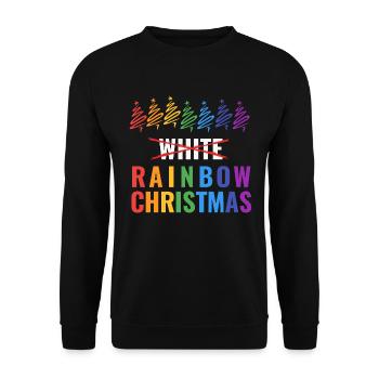 Rainbow Christmas - Unisex Pullover - Schwarz - Vorne - Alina (178cm) & Michal (187cm)