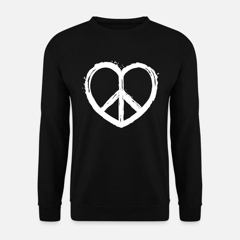 Peace and Love Herz Street Art Peace - Unisex Pullover - Schwarz