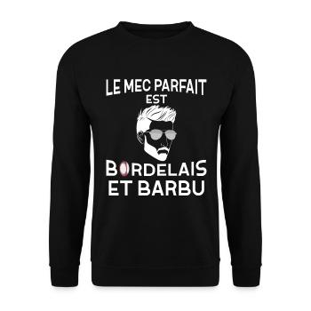Mec Parfait De Bordeau Est Barbu - Sweat-shirt Unisexe - noir - Devant - Alina (178cm) & Michal (187cm)
