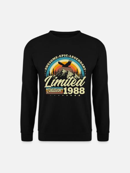 Jahrgang 1988 geboren Vintage Geburtstag Retro - Unisex Pullover - Schwarz