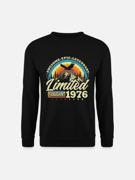 Jahrgang 1976 geboren Vintage Geburtstag Retro - Unisex Pullover - Schwarz