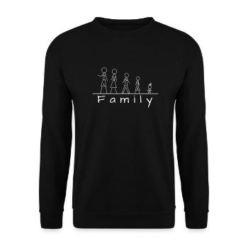 Stick figure family - Unisex Sweatshirt - black - Front - Alina (178cm) & Michal (187cm)