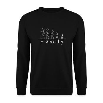 Stick figure family - Unisex Sweatshirt - black - Front - Alina (178cm) & Michal (187cm)