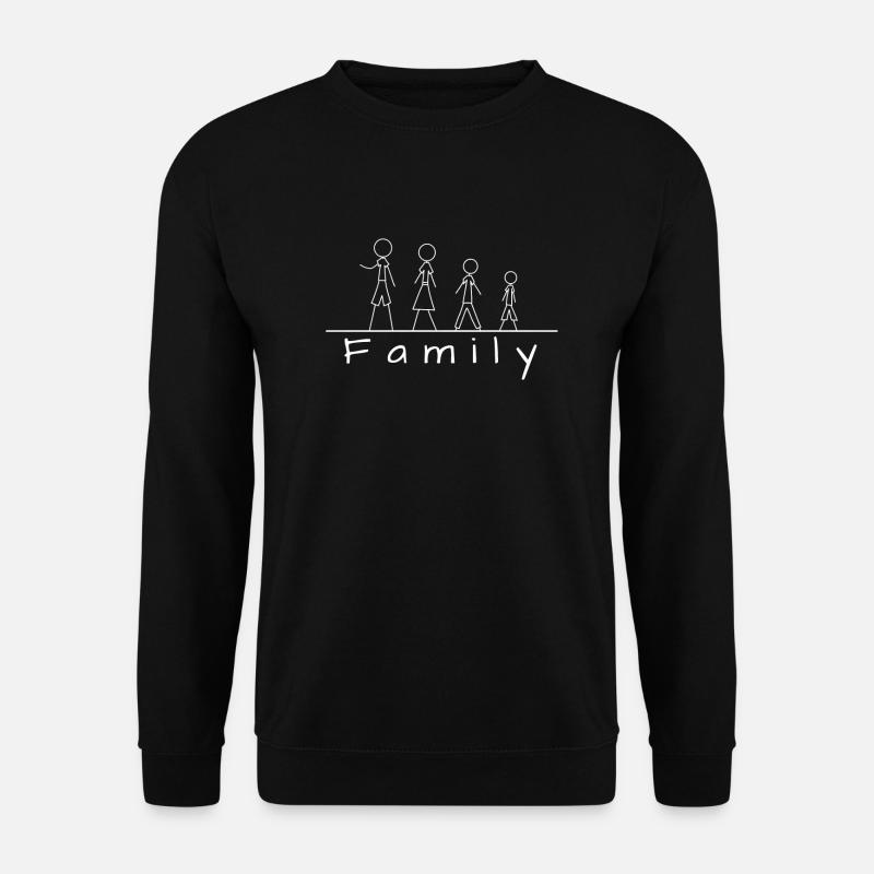 Strichmännchenfamilie - Unisex Pullover - Schwarz