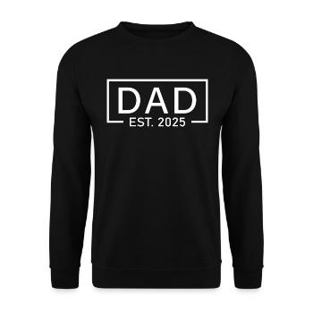 Dad Est 2025 Logo Father 2025 loading New Dad 2025 - Unisex Pullover - Schwarz - Vorne - Alina (178cm) & Michal (187cm)