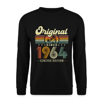 1964 Jahrgang Vintage Retro Geburtstag Geschenk - Unisex Pullover - Schwarz - Vorne - Alina (178cm) & Michal (187cm)