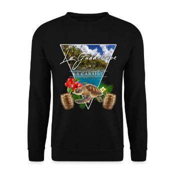 Gwadeloup La Caraïbe Vacances Au Pays - Sweat-shirt Unisexe - noir - Devant - Alina (178cm) & Michal (187cm)