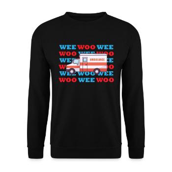 Ambulance Wee Woo flashing emergency doctor paramedic - Unisex Sweatshirt - black - Front - Alina (178cm) & Michal (187cm)