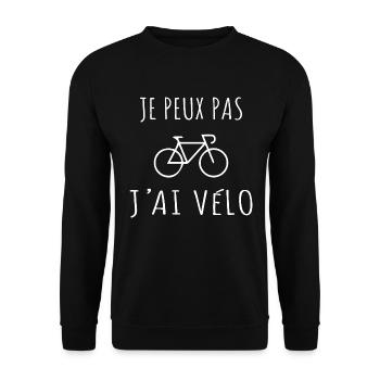 Je Peux Pas J'ai Vélo - Sweat-shirt Unisexe - noir - Devant - Alina (178cm) & Michal (187cm)