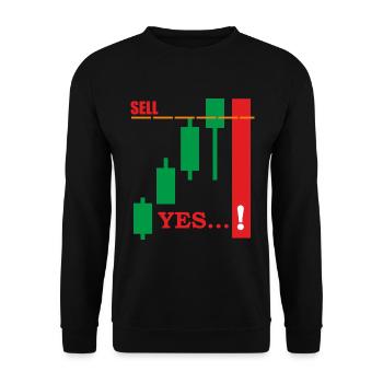 Sell Trading, Win Trade - Unisex Sweatshirt - black - Front - Alina (178cm) & Michal (187cm)