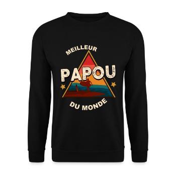 Meilleur Papou du monde - Sweat-shirt Unisexe - noir - Devant - Alina (178cm) & Michal (187cm)