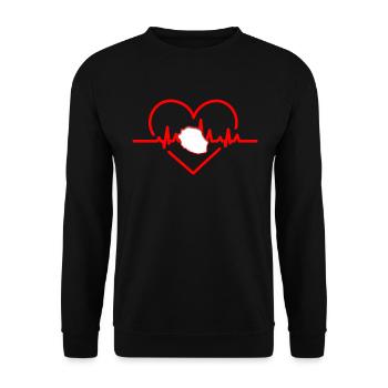 Battement de cœur carte île de la Réunion - Sweat-shirt Unisexe - noir - Devant - Alina (178cm) & Michal (187cm)