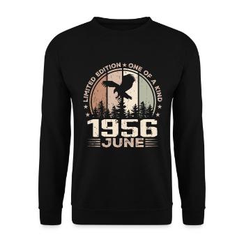 Incomparable since June 1956, 68th Anniversary - Unisex Sweatshirt - black - Front - Alina (178cm) & Michal (187cm)