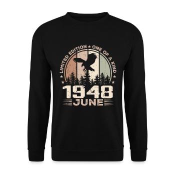 Incomparable since June 1948, 76th Anniversary - Unisex Sweatshirt - black - Front - Alina (178cm) & Michal (187cm)