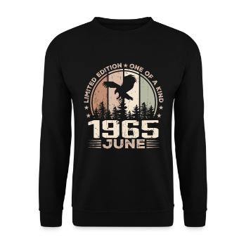 Incomparable since June 1965, 59th Anniversary - Unisex Sweatshirt - black - Front - Alina (178cm) & Michal (187cm)