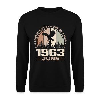 Unmatched since June 1963, 61st Anniversary - Unisex Sweatshirt - black - Front - Alina (178cm) & Michal (187cm)