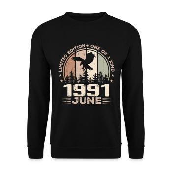 Incomparable since June 1991, 33rd Anniversary - Unisex Sweatshirt - black - Front - Alina (178cm) & Michal (187cm)
