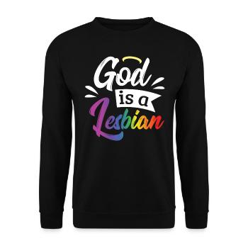 LGBT Gay Pride Lesbian God is a Lesbian - Unisex Sweatshirt - black - Front - Alina (178cm) & Michal (187cm)