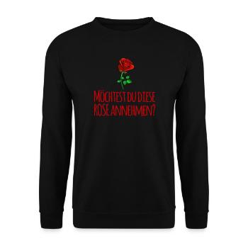 Rose Bachelor Spruch lustig - Unisex Pullover - Schwarz - Vorne - Alina (178cm) & Michal (187cm)