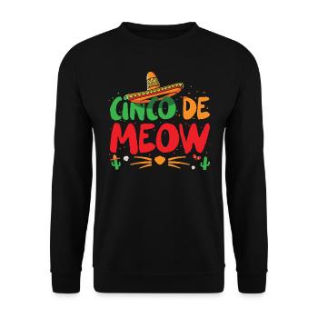 Funny Cinco De Mayo Costume Cinco De Meow - Unisex Pullover - Schwarz - Vorne - Alina (178cm) & Michal (187cm)