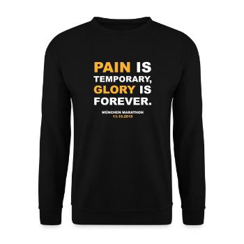 München Marathon 2019 Finisher Shirt Lauf Läufer - Unisex Pullover - Schwarz - Vorne - Alina (178cm) & Michal (187cm)