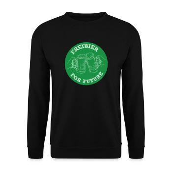 Freibier for Future - Fridays for Future Parodie - Unisex Pullover - Schwarz - Vorne - Alina (178cm) & Michal (187cm)