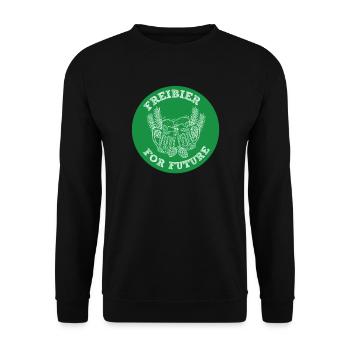 Freibier for Future - Fridays for Future Parodie - Unisex Pullover - Schwarz - Vorne - Alina (178cm) & Michal (187cm)