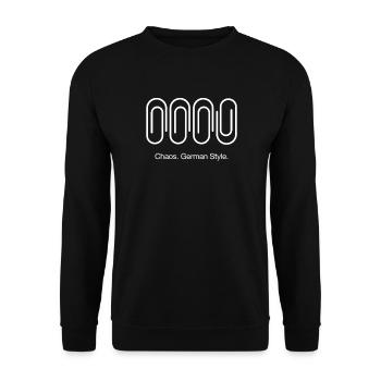 Chaos - Style Allemand - Parodie rigolote allemande - Sweat-shirt Unisexe - noir - Devant - Alina (178cm) & Michal (187cm)