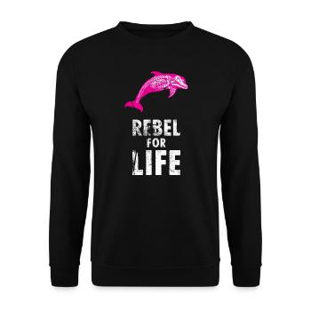 extinction rebellion just rebel - Unisex Sweatshirt - black - Front - Alina (178cm) & Michal (187cm)