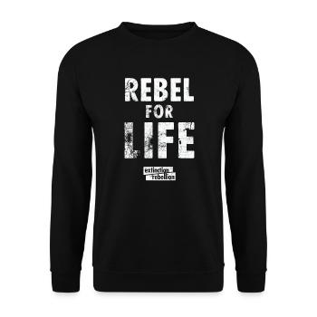 extinction rebellion just rebel - Unisex Sweatshirt - black - Front - Alina (178cm) & Michal (187cm)