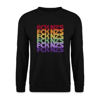 FCK NZS - The world is colorful! - Against the right wing - Unisex Sweatshirt - black - Front - Alina (178cm) & Michal (187cm)