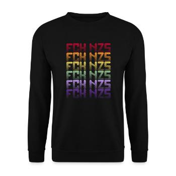 FCK NZS - The world is colorful! - Against the right wing - Unisex Sweatshirt - black - Front - Alina (178cm) & Michal (187cm)