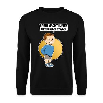 Sauer macht lustig bitter macht wach Techno XTC - Unisex Pullover - Schwarz - Vorne - Alina (178cm) & Michal (187cm)