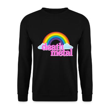 Death Metal Pink Rainbow Clouds Funny Parody - Unisex Sweatshirt - black - Front - Alina (178cm) & Michal (187cm)