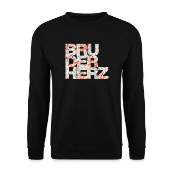 Coeur de frère Meilleur frère du monde idée cadeau - Sweat-shirt Unisexe - noir - Devant - Alina (178cm) & Michal (187cm)