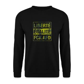 Liberté Égalité FCK AFD shirt - Unisex Sweatshirt - black - Front - Alina (178cm) & Michal (187cm)