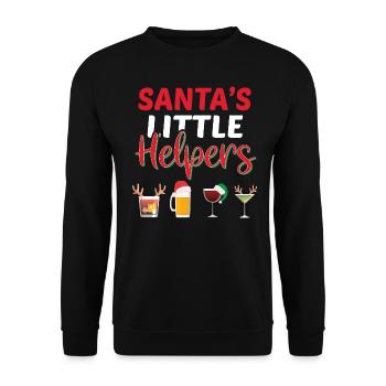Santa's Little Helpers Drinking Squad Christmas - Unisex Sweatshirt - black - Front - Alina (178cm) & Michal (187cm)