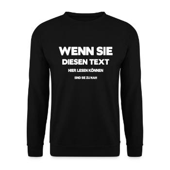 Wenn Sie diesen Text lesen können Sehtest Corona - Unisex Pullover - Schwarz - Vorne - Alina (178cm) & Michal (187cm)